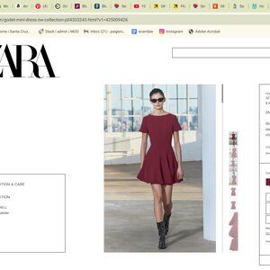 Burgundy Zara godet mini dress